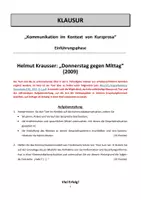 Vorschau - Unterrichtsreihen - Kurzgeschichten + Kommunikation: Klausur zu H. Krausser "Donnerstag gegen Mittag" - Seite 2