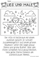 Vorschau - Arbeitsblätter - Lesemalblatt – Der Affe | Klasse 1/2 - Seite 3