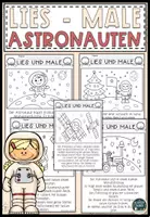 Vorschau - Arbeitsblätter - Lesemalblatt - astronauten | Klasse 1/2 - Deckblatt