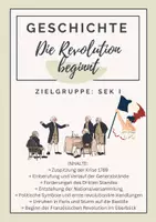 Vorschau - Arbeitsblätter - Die Revolution beginnt / Französische Revolution / Von den Generalständen zum Sturm auf die Bastille (1789) - Deckblatt
