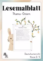 Vorschau - Arbeitsblätter - Lesemalblatt Ostern / Leseförderung Deutsch Klasse 2-3 - Deckblatt