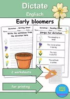 Vorschau - Arbeitsblätter - Dictate: Frühblüher / Early Bloomer - Englisch Ditkat - Deckblatt