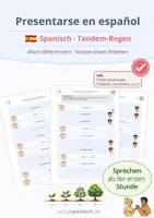 Vorschau - Arbeitsblätter - Presentarse en español – Sprechen ab der ersten Spanischstunde (Tandem-Bogen) - Deckblatt