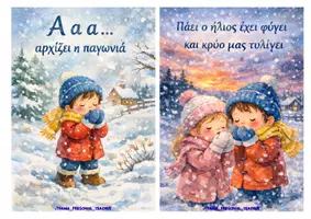 Προεπισκόπηση - Flashcards - "Αρχίζει η παγωνιά" και Φωνήεντα! - Σελίδα 1
