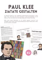 Vorschau - Mal- und Bastelvorlagen - Zitate gestalten wie Paul Klee, Kunstprojekt - Deckblatt