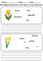Vorschau - Arbeitsblätter - Schüttelsätze / Jumbled Sentences: Frühblüher / Early Bloomer - Englisch - Seite 2