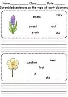 Vorschau - Arbeitsblätter - Schüttelsätze / Jumbled Sentences: Frühblüher / Early Bloomer - Englisch - Seite 3
