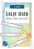 Vorschau - Arbeitsblätter - Sätze lesen - wahr oder falsch - Deutsch - ab 2. Klasse - Deckblatt