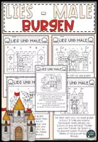 Vorschau - Arbeitsblätter - Burgen – Lesemalblatt Klasse 1/2 - Deckblatt