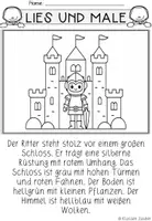 Vorschau - Arbeitsblätter - Burgen – Lesemalblatt Klasse 1/2 - Seite 1