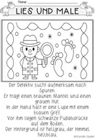 Vorschau - Arbeitsblätter - Detektiv – Lesen und Malen - Seite 1