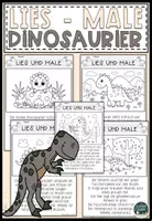 Vorschau - Arbeitsblätter - Abenteuer mit Dinosauriern – Lesen und Malen - Deckblatt