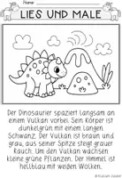 Vorschau - Arbeitsblätter - Abenteuer mit Dinosauriern – Lesen und Malen - Seite 3