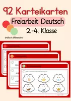 Vorschau - Stationenlernen - Freiarbeit Deutsch Karteikarten 2.-4. Klasse 3-fach differenziert - Deckblatt