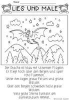 Vorschau - Arbeitsblätter - Drachen – Lesemalblatt Klasse 1/2 - Seite 2