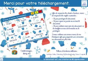 Aperçu - Cartes d'exercices - Cherche et couvre les verbes du 1er groupe - Page 2