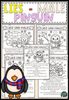 Vorschau - Mal- und Bastelvorlagen - Pinguin – Lesen und Malen - Deckblatt