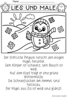 Vorschau - Mal- und Bastelvorlagen - Pinguin – Lesen und Malen - Seite 2