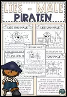 Vorschau - Arbeitsblätter - Abenteuer Piraten, Detektiv, Burgen Lesen und Malen Materialpaket - Seite 1
