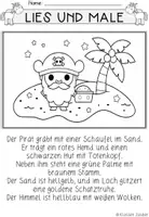 Vorschau - Arbeitsblätter - Abenteuer Piraten, Detektiv, Burgen Lesen und Malen Materialpaket - Seite 3