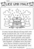 Vorschau - Mal- und Bastelvorlagen - Lesen und Malen – Lesemalblatt schatzkiste - Seite 1