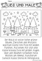 Vorschau - Arbeitsblätter - Wald – Lesen und Malen, Lesemalblatt - Seite 2