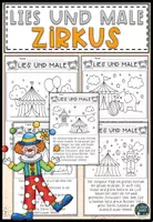 Vorschau - Arbeitsblätter - Zirkus – Lesen und Malen, Lesemalblatt - Deckblatt
