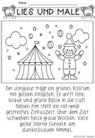 Vorschau - Arbeitsblätter - Zirkus – Lesen und Malen, Lesemalblatt - Seite 3