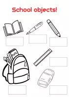 Προεπισκόπηση - Φύλλα εργασίας - School Objects worksheet Cut, paste and colour! - Εξώφυλλο