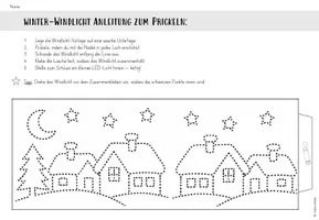 Vorschau - Mal- und Bastelvorlagen - Bastelvorlage zum Prickeln: Windlichter Winter (Klasse 1-4) - Seite 3