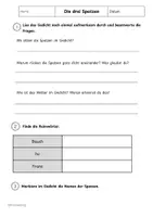 Vorschau - Arbeitsblätter - Die drei Spatzen - Gedicht mit passenden Übungen - Seite 2