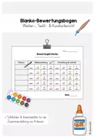 Vorschau - Arbeitsblätter - Bewertungsbogen für den Werk-, Kunst- und Textilunterricht - Deckblatt