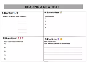 Vorschau - Arbeitsblätter - Reciprocal Teaching/ Reziprokes Lesen - Deckblatt