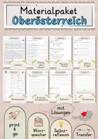 Vorschau - Arbeitsblätter - Oberösterreich Lesetext mit Fragen + Lösungen Leseverstehen Wortspeicher didaktische Reserve Lesen Leseverständnis - Deckblatt
