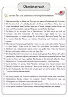 Vorschau - Arbeitsblätter - Oberösterreich Lesetext mit Fragen + Lösungen Leseverstehen Wortspeicher didaktische Reserve Lesen Leseverständnis - Seite 3