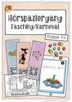 Vorschau - Arbeitsblätter - Hörspaziergang Fasching/Karneval - Klasse 1 bis 4 - Deckblatt