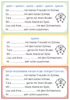 Vorschau - Unterrichtsreihen - Verben konjugieren – Differenzierte Karten zur Personalform WINTER (Klasse 2/3) - Seite 1
