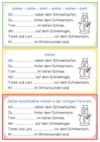 Vorschau - Unterrichtsreihen - Verben konjugieren – Differenzierte Karten zur Personalform WINTER (Klasse 2/3) - Seite 3