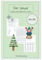 Vorschau - Stationenlernen - Materialpaket - Das Jahr (Mind-Map, Wettertagebuch, Lies-Mal Bild) - Deckblatt