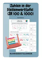 Vorschau - Arbeitsblätter - Zahlen in der Stellenwerttafel Zahlenraum 100 & 1000 - Deckblatt