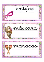 Vista previa - Tarjetas / Manipulativos - Lecto-escritura minúscula ligada (carnaval) - Portada