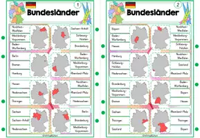 Vorschau - Stationenlernen - Deutschland | Bundesländer | Klammerkarten | Freiarbeit - Seite 1