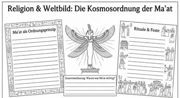 Vorschau - Arbeitsblätter - Die Kosmosordnung der Ma’at Maat - Welche Rolle spielte das Prinzip der Ma’at für das ägyptische Weltbild? - Seite 1