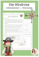 Vorschau - Arbeitsblätter - Die Windrose/ Himmelsrichtungen - Infotext und AB - Deckblatt