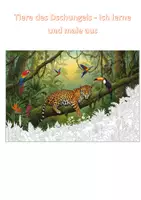 Vorschau - Mal- und Bastelvorlagen - Tiere des Dschungels - Ich lerne und male aus - Deckblatt