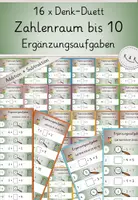 Vorschau - Spiele - Ergänzungsaufgaben im ZR bis 10, 16x Denk-Duett, Addition und Subtraktion - Deckblatt