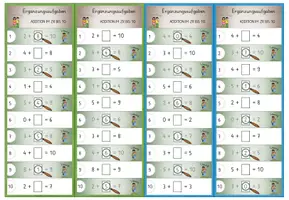 Vorschau - Spiele - Ergänzungsaufgaben im ZR bis 10, 16x Denk-Duett, Addition und Subtraktion - Seite 1