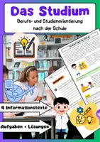 Vorschau - Arbeitsblätter - Das Studium: Studienwahl, Hochschulbildung, Zukunftsperspektiven - Deckblatt