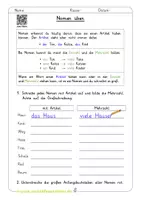 Vorschau - Arbeitsblätter - Nomen üben - Klasse 2 Substantive - Deckblatt