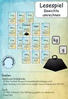 Vorschau - Spiele - Lesespiel Gewichte umrechnen - kg und g - Deckblatt